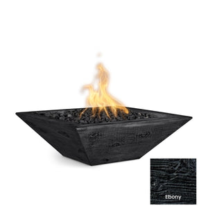 The Outdoor Plus Maya Wood Grain Concrete Fire Bowl.