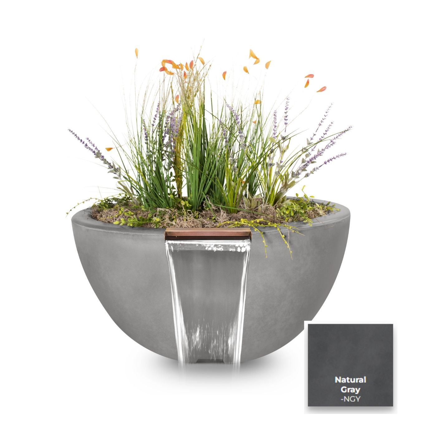 The Outdoor Plus Luna Concrete Planter & Water Bowl.