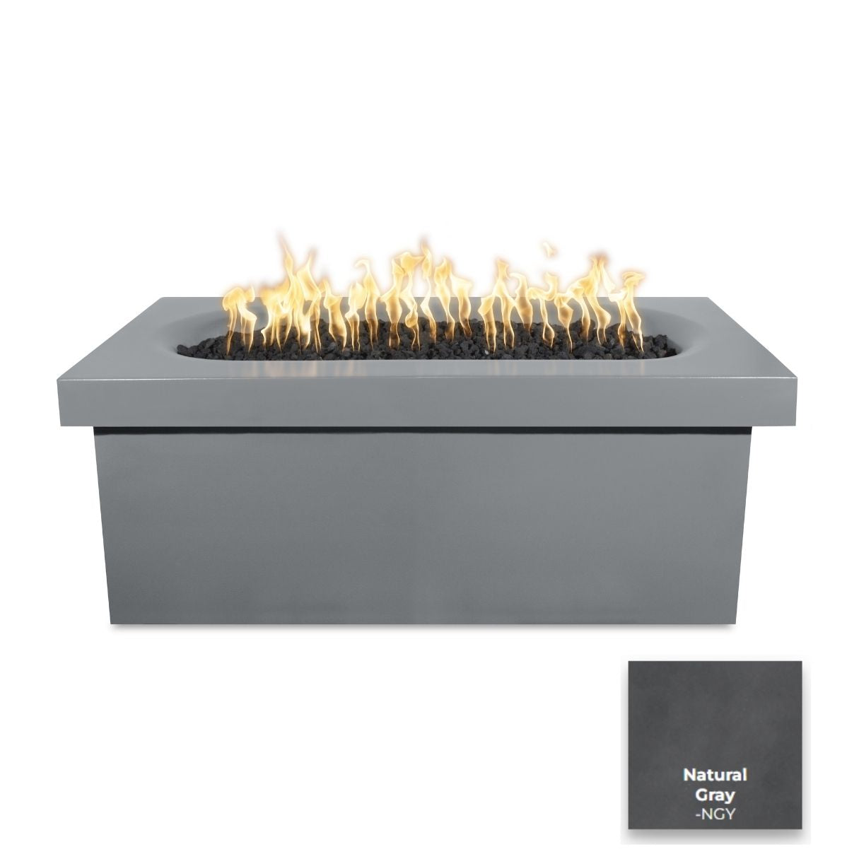 The Outdoor Plus Ramona Rectangular Concrete Fire Table.
