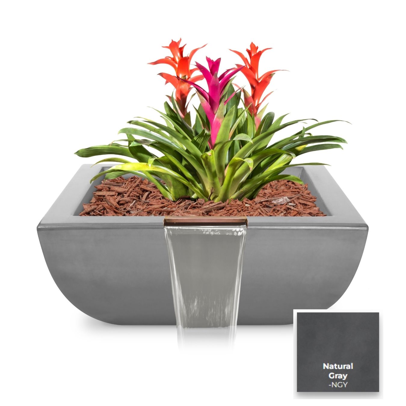 The Outdoor Plus Avalon Concrete Planter & Water Bowl.