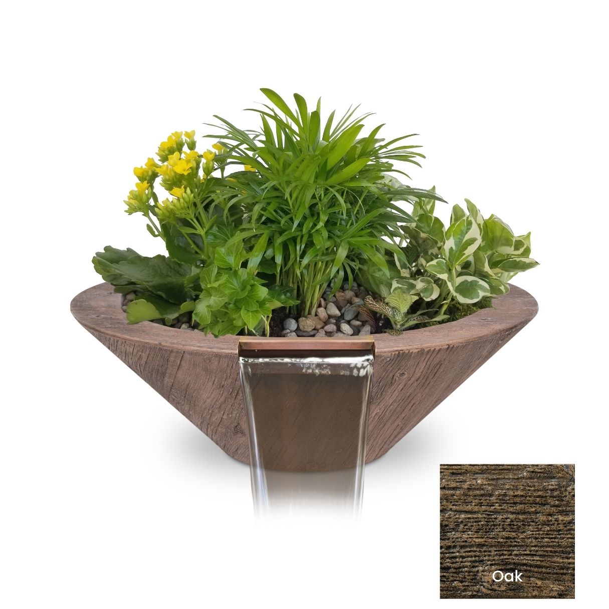 The Outdoor Plus Cazo Wood Grain Concrete Planter & Water Bowl.
