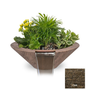 The Outdoor Plus Cazo Wood Grain Concrete Planter & Water Bowl.