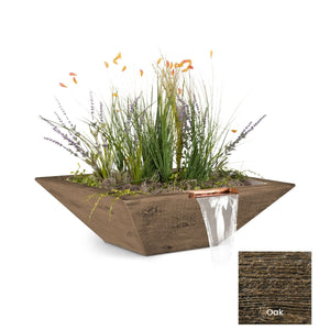 The Outdoor Plus Maya Wood Grain Concrete Planter & Water Bowl.
