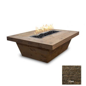 The Outdoor Plus Carson Wood Grain Concrete Fire Pit.