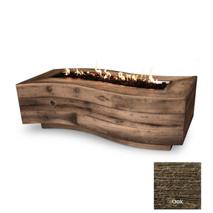 The Outdoor Plus Big Sur Wood Grain Concrete Fire Pit.