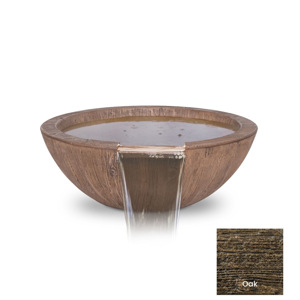 The Outdoor Plus Sedona Wood Grain Concrete Water Bowl.