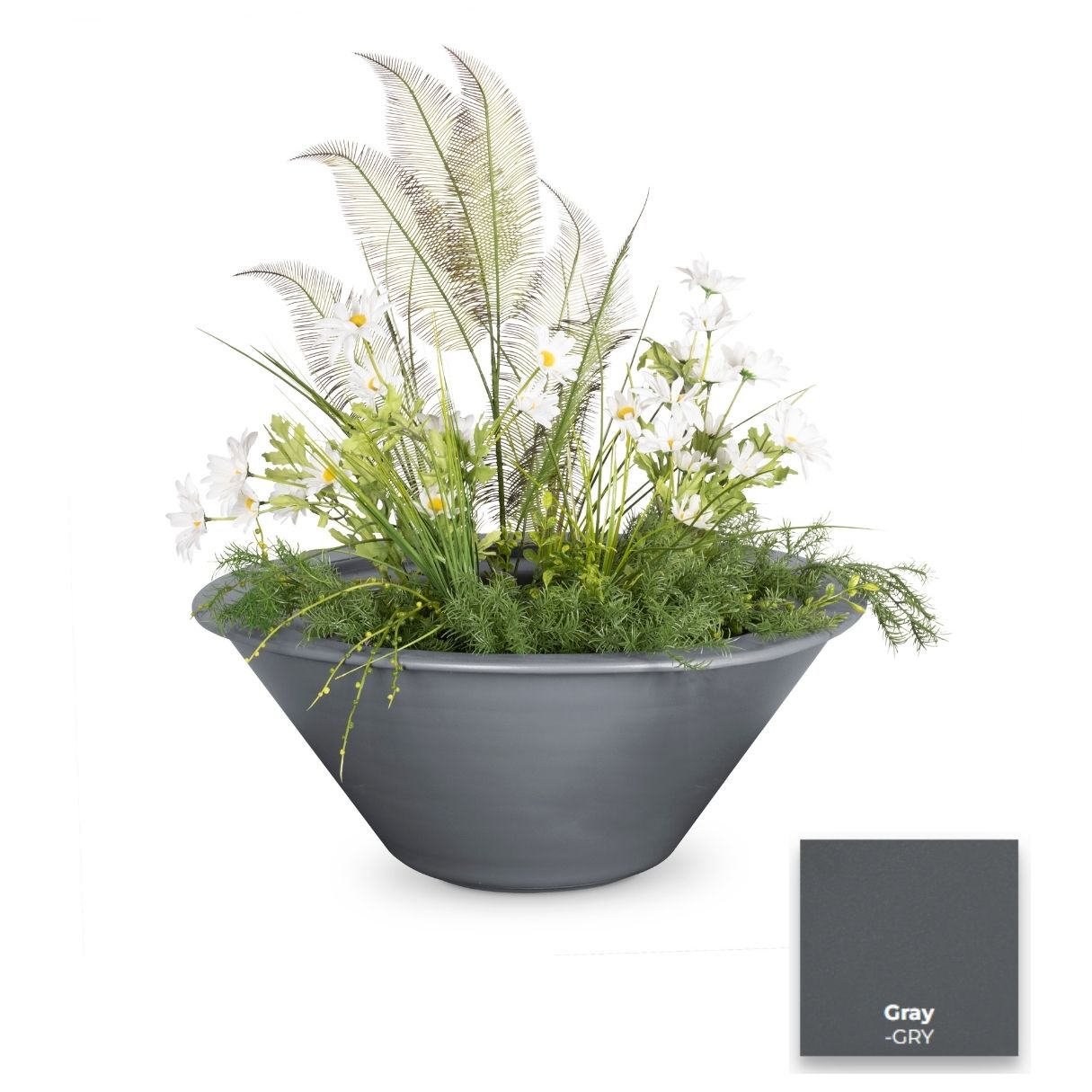 The Outdoor Plus Cazo Powder Coated Steel Planter Bowl.