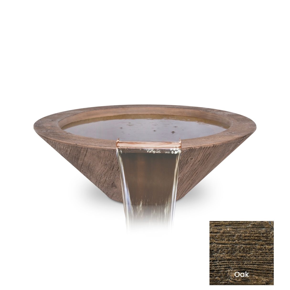 The Outdoor Plus Cazo Wood Grain Concrete Water Bowl.