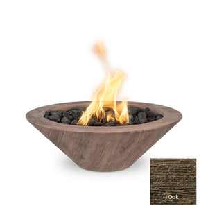 The Outdoor Plus Cazo Wood Grain Concrete Fire Bowl.