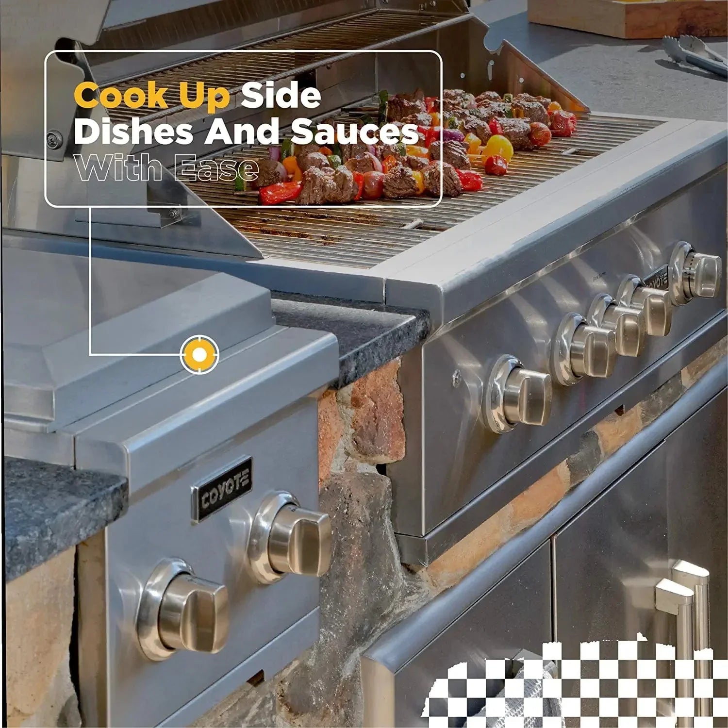 Coyote Built-In Double Side Burner - C1DB LP/NG.