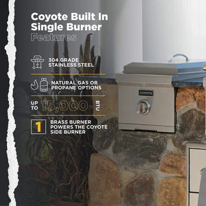Coyote Single Side Burner - C1SB LP/NG.