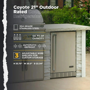 Coyote CBIR Outdoor Rated Refrigerator 22".