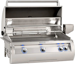 Fire Magic Echelon Diamond E790i 36-Inch Natural Gas Built-In Grill with 1 Sear Burner, Backburner, Rotisserie Kit, and Analog Thermometer (E790I-8LAN).