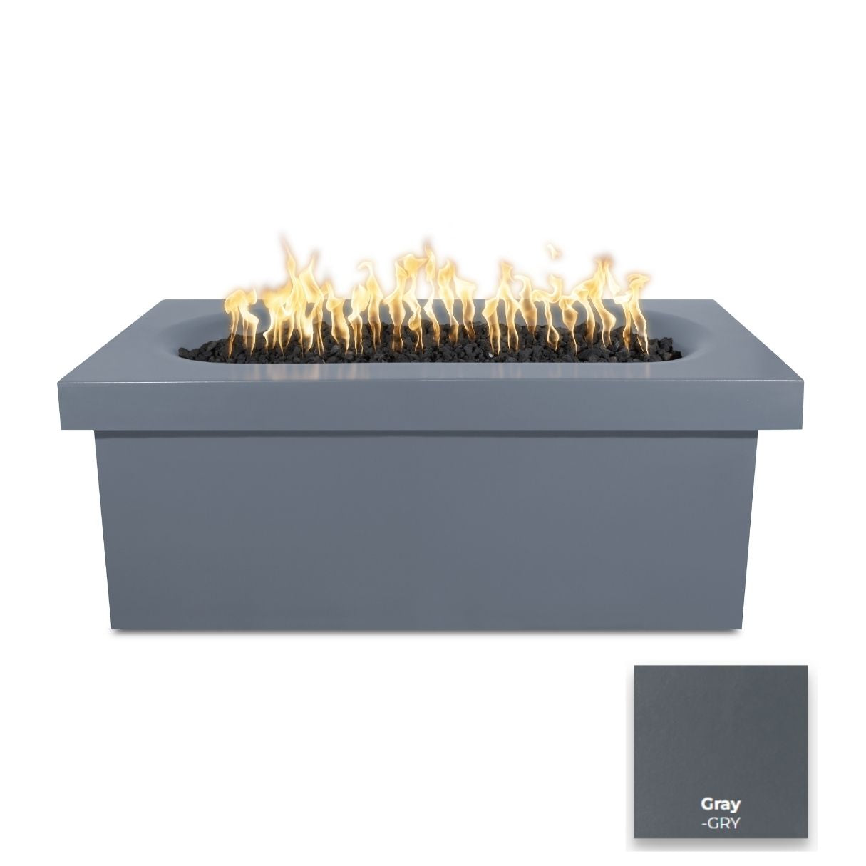 The Outdoor Plus Ramona Rectangular Concrete Fire Table.