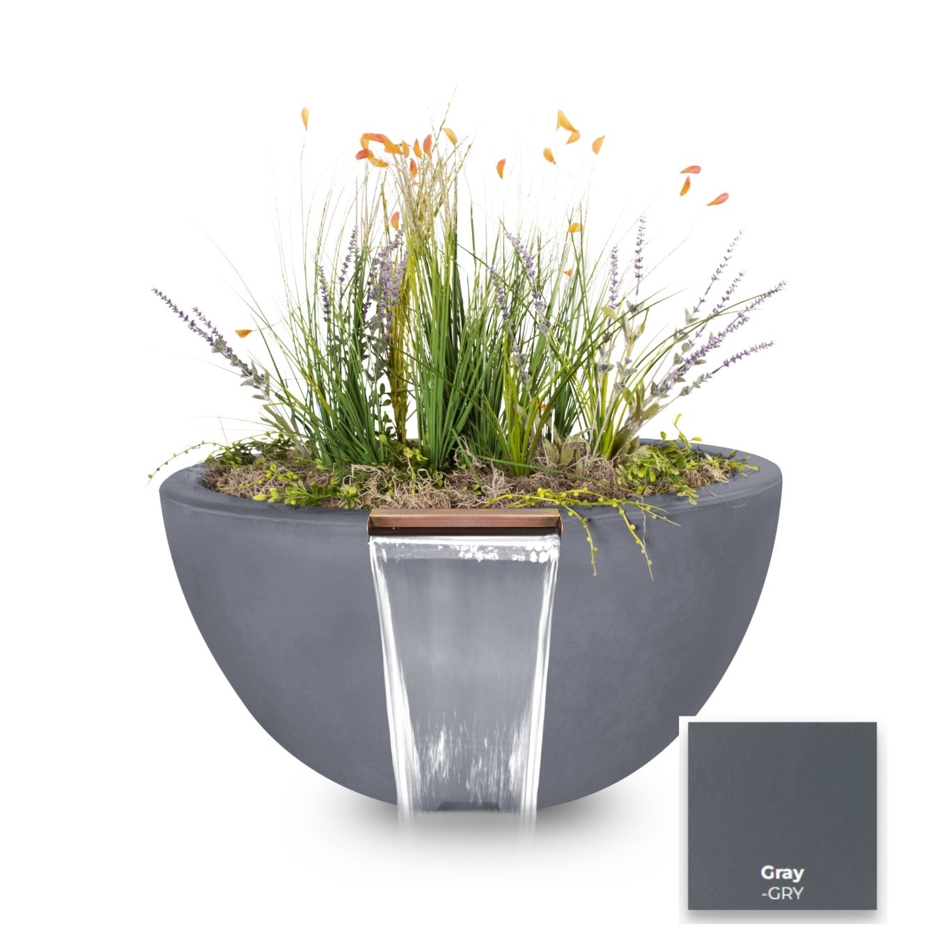 The Outdoor Plus Luna Concrete Planter & Water Bowl.