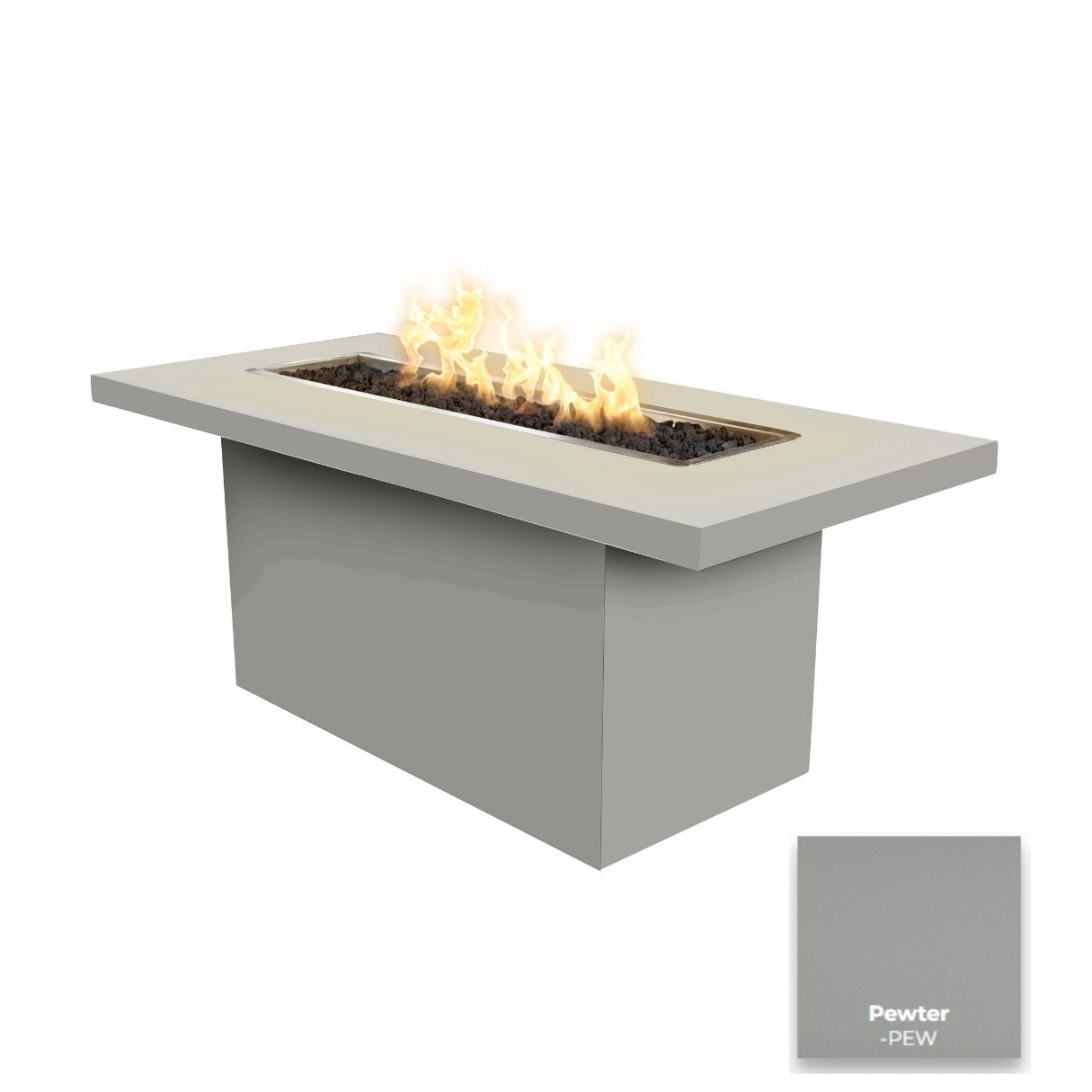 The Outdoor Plus Bella Linear Steel Fire Table.