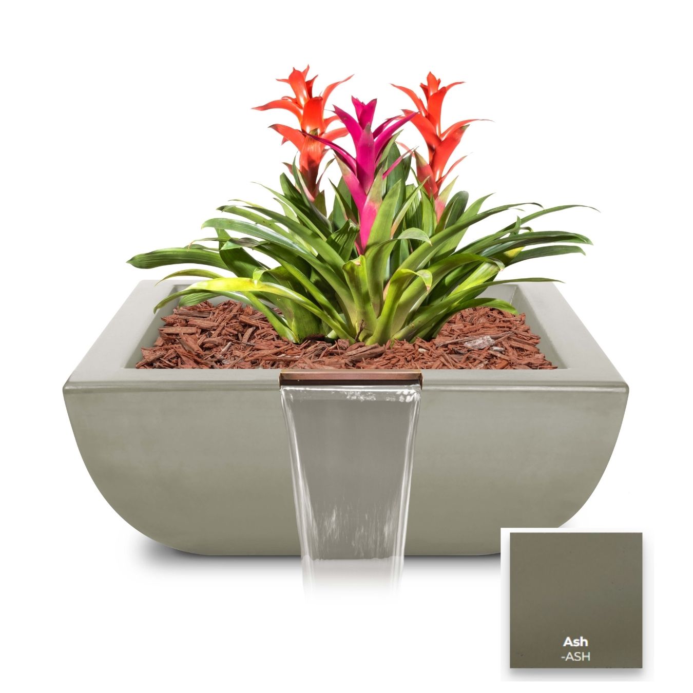 The Outdoor Plus Avalon Concrete Planter & Water Bowl.