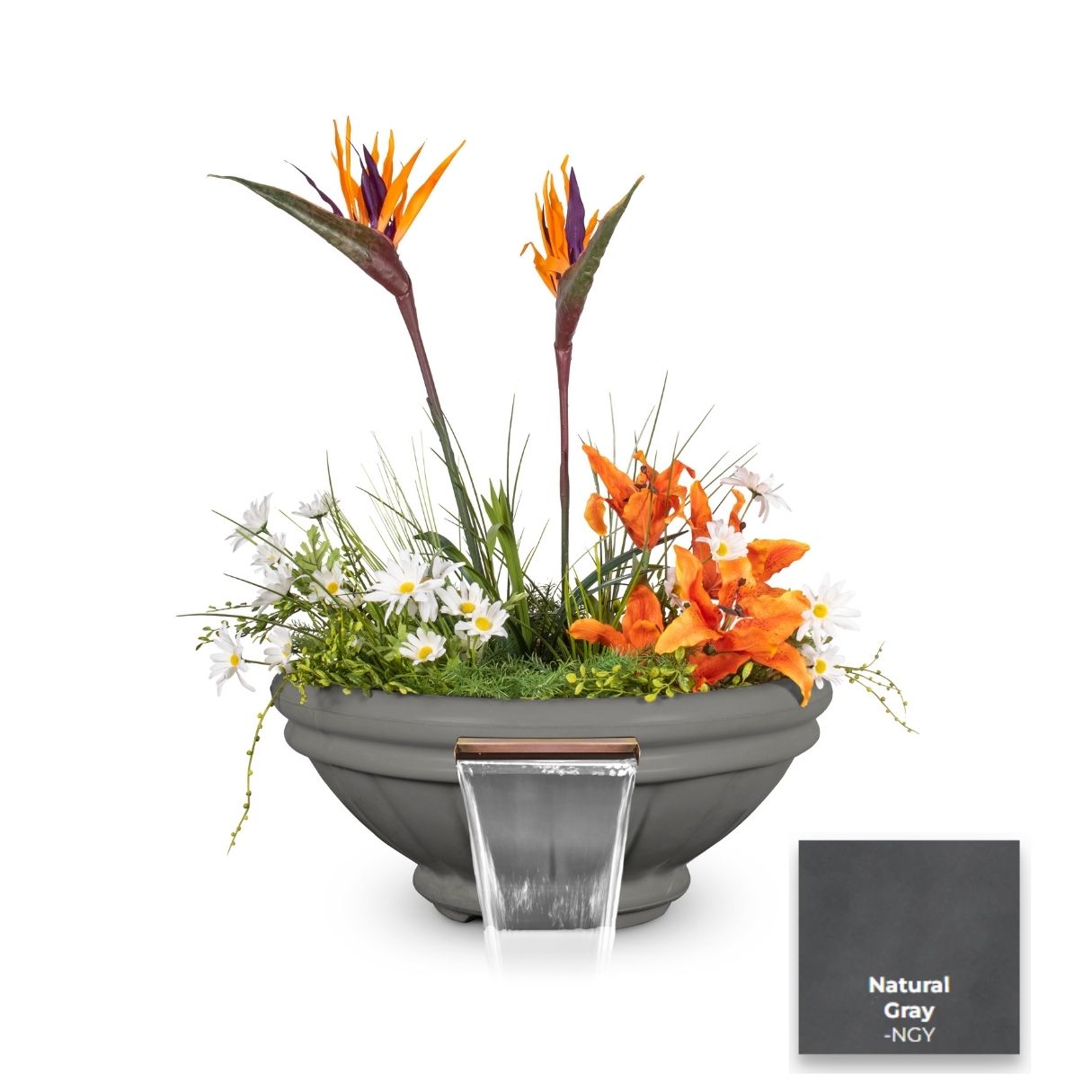 The Outdoor Plus Roma Concrete Planter & Water Bowl.