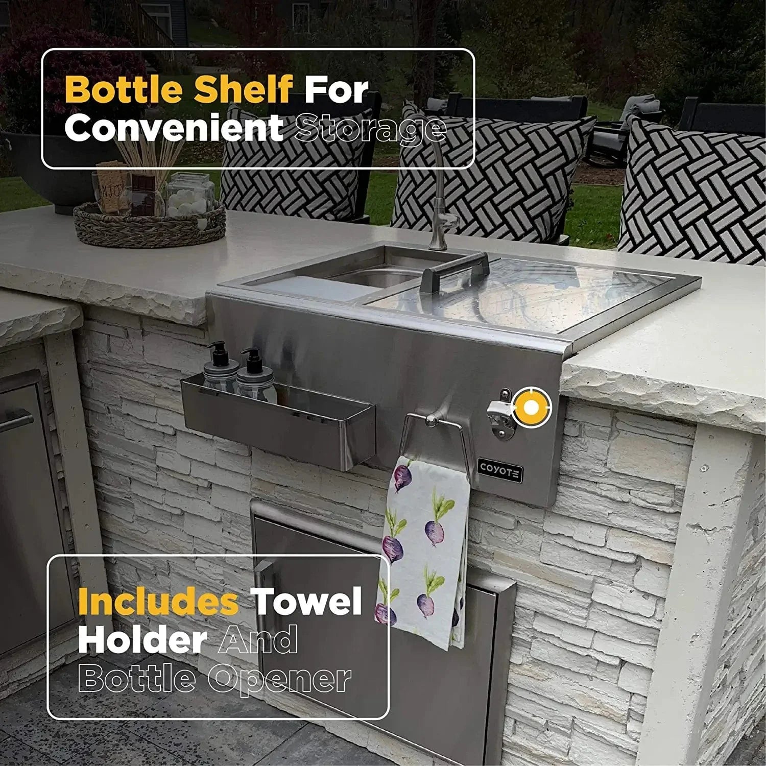 Coyote Refreshment Center w/ Sink, Faucet, DI Cooler - CRC.