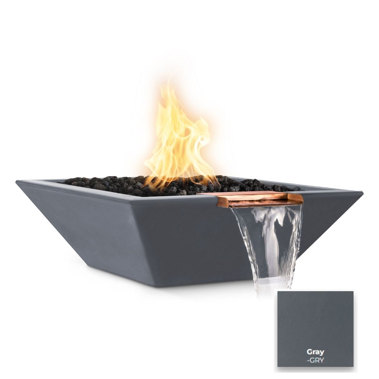 The Outdoor Plus Maya Concrete Fire & Water Bowl - Wide Spill.