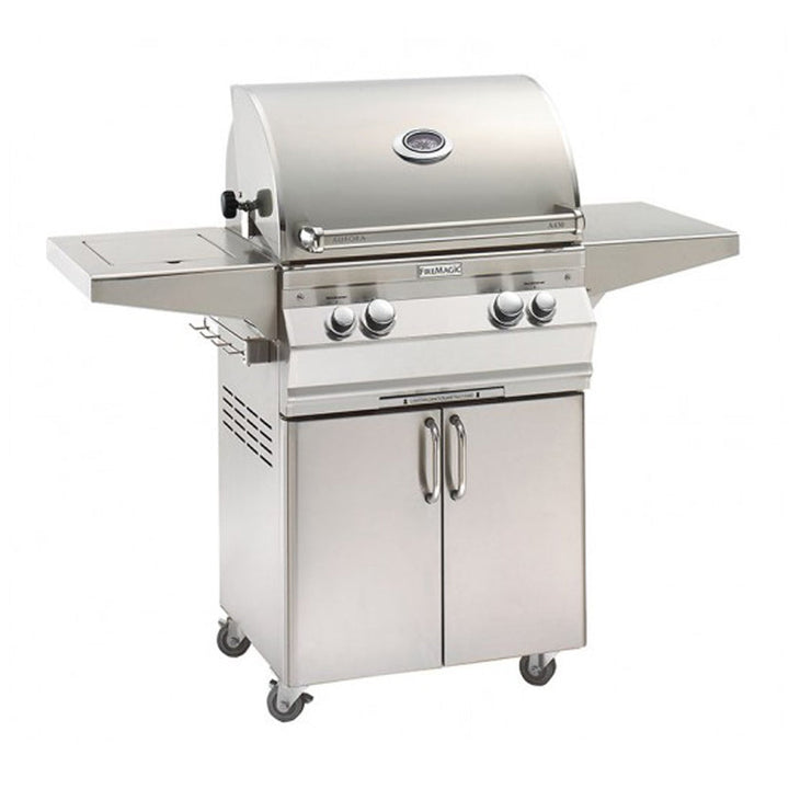 Fire Magic Aurora A430s 24-Inch Natural Gas Freestanding Grill with Backburner, Rotisserie Kit and Analog Thermometer (A430S-8EAN-61).
