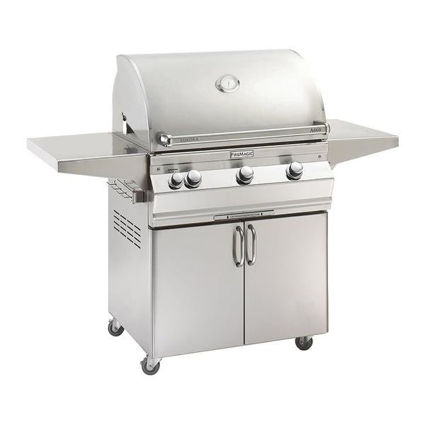 Fire Magic 30-Inch A660s Aurora Freestanding Gas Grill with Analog Thermometer, Propane (A660S-7LAP-61).