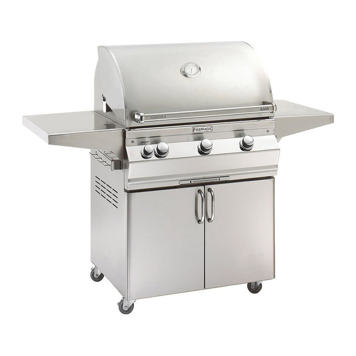 Fire Magic Aurora A660s 30-Inch Natural Gas Freestanding Grill with Analog Thermometer (A660S-7EAN-61).