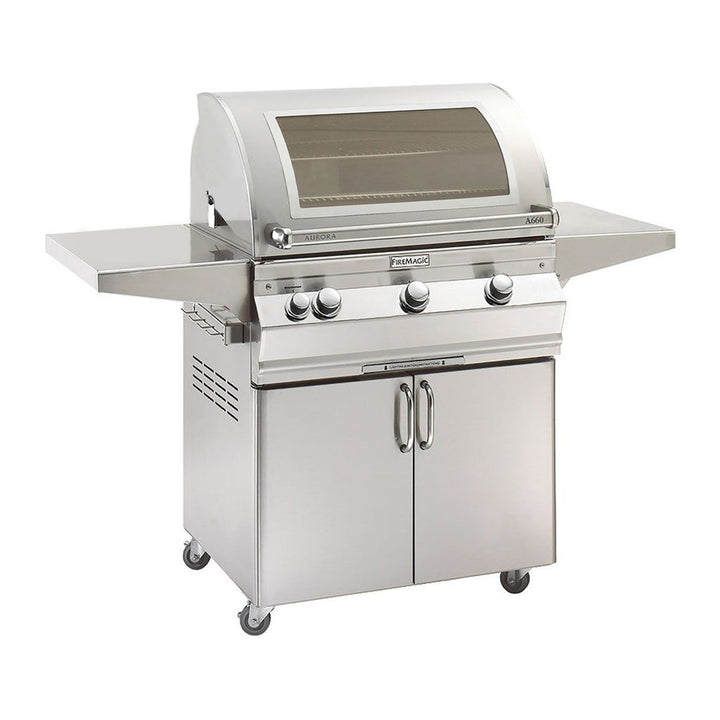 Fire Magic Aurora A660s 30-Inch Propane Gas Freestanding Grill with Magic View Window and Analog Thermometer (A660S-7EAP-61-W).