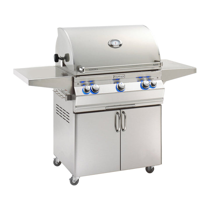 Fire Magic Aurora A660s 30-Inch Natural Gas Freestanding Grill with 1 Sear Burner, Backburner, Rotisserie Kit and Analog Thermometer ( A660S-8LAN-61).