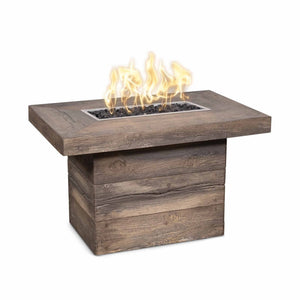 The Outdoor Plus Alberta Wood Grain Concrete Fire Pit.