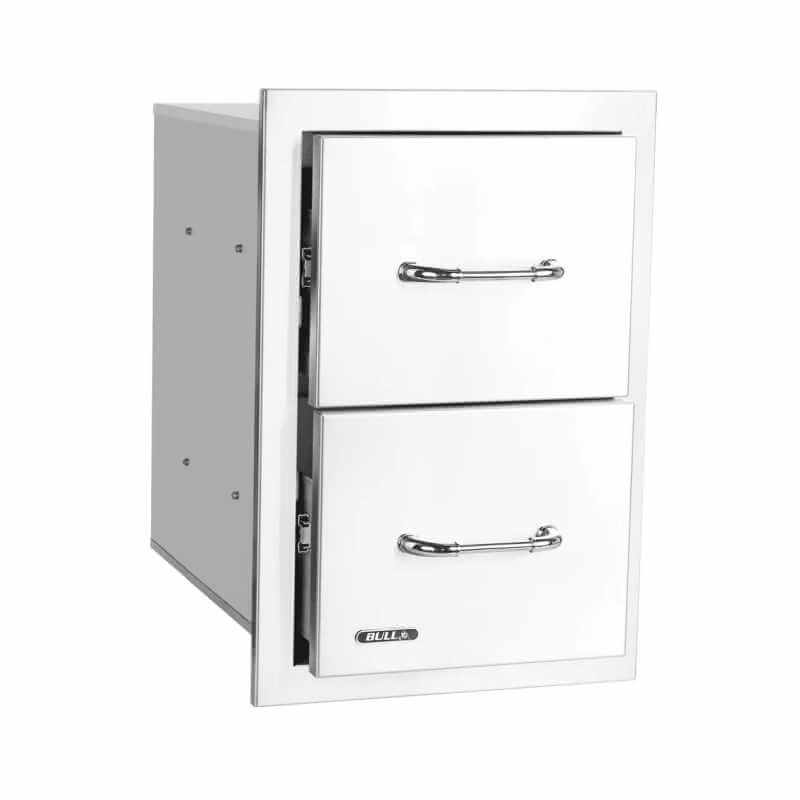 Bull 15 Inch Stainless Steel Double Access Drawer With Reveal - 56990.
