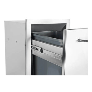 Bull 16 Inch Stainless Steel Slim 10 Gallon Trash Drawer With Reveal - 56960.