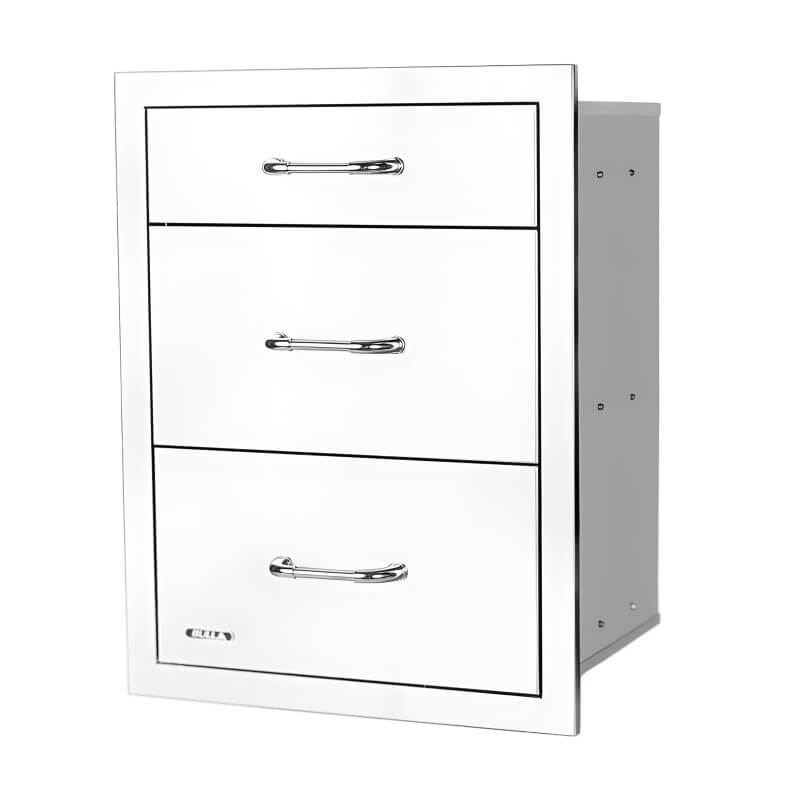Bull 21 Inch Stainless Steel Triple Access Drawer With Reveal - 58110.