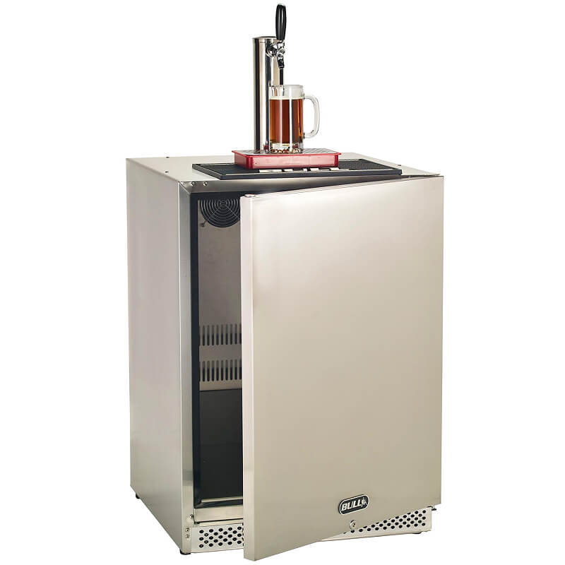 Bull 24-Inch 6.6 Cu. Ft. Left Hinge Outdoor Rated Single Tap Beer Dispenser / Kegerator - 17900.