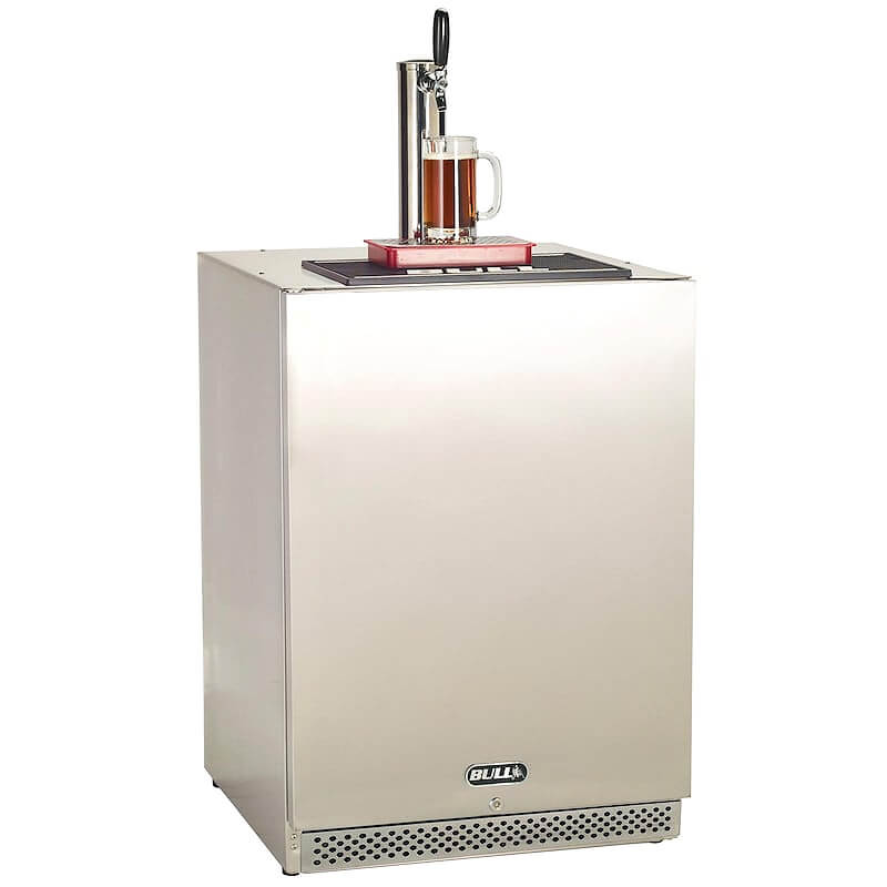 Bull 24-Inch 6.6 Cu. Ft. Left Hinge Outdoor Rated Single Tap Beer Dispenser / Kegerator - 17900.