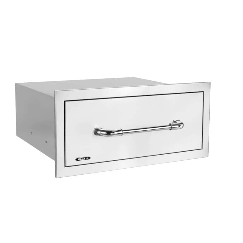 Bull 26 Inch Large Single Stainless-Steel Drawer With Reveal - 19980.