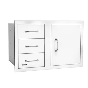 Bull 30 Inch Stainless Steel Access Door And 3 Drawer Combo With Reveal - 25900.