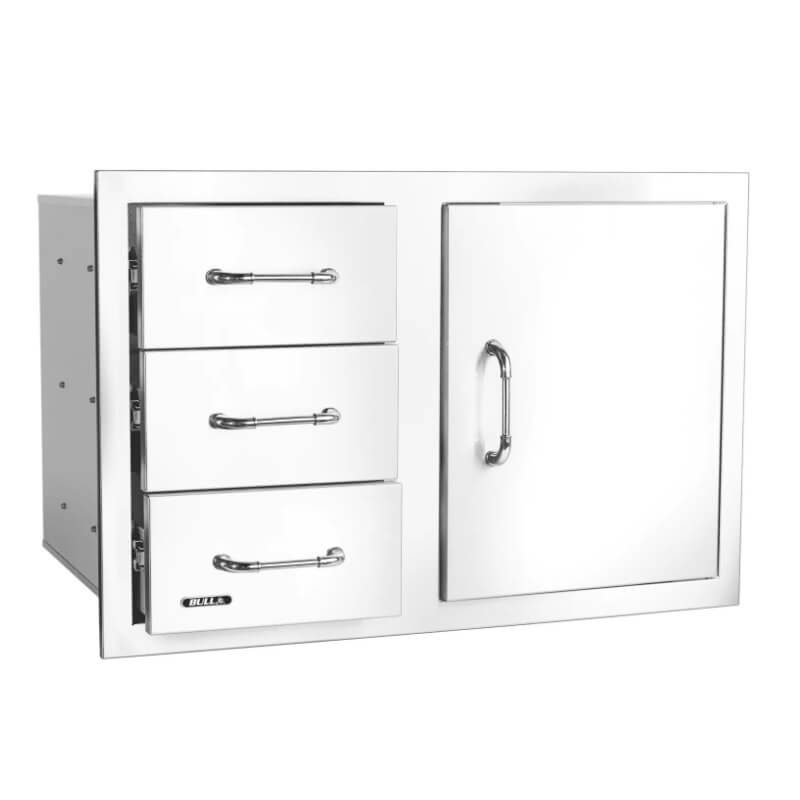 Bull 30 Inch Stainless Steel Access Door And 3 Drawer Combo With Reveal - 25900.