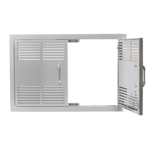 Bull 30 Inch Dual-Lined Vented Stainless Steel Double Access Doors With Reveal - 45580.