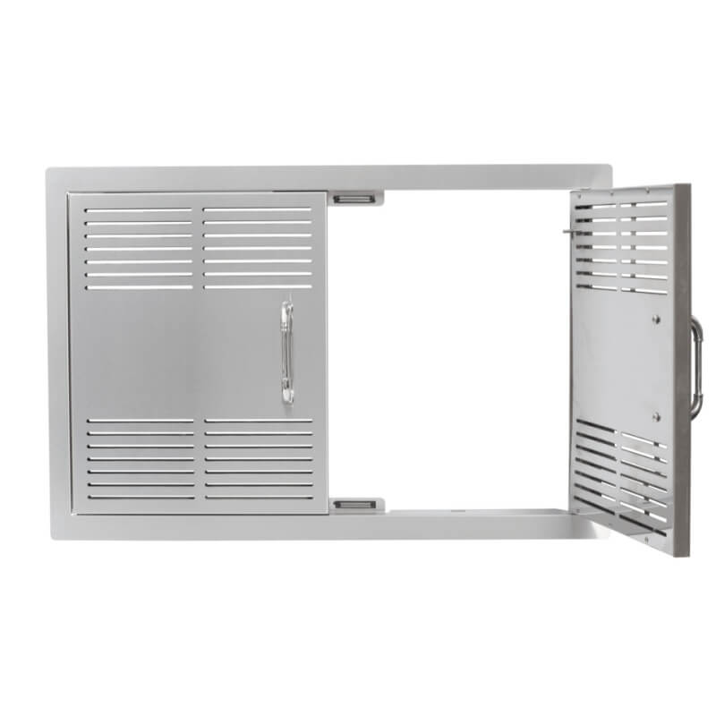 Bull 30 Inch Dual-Lined Vented Stainless Steel Double Access Doors With Reveal - 45580.