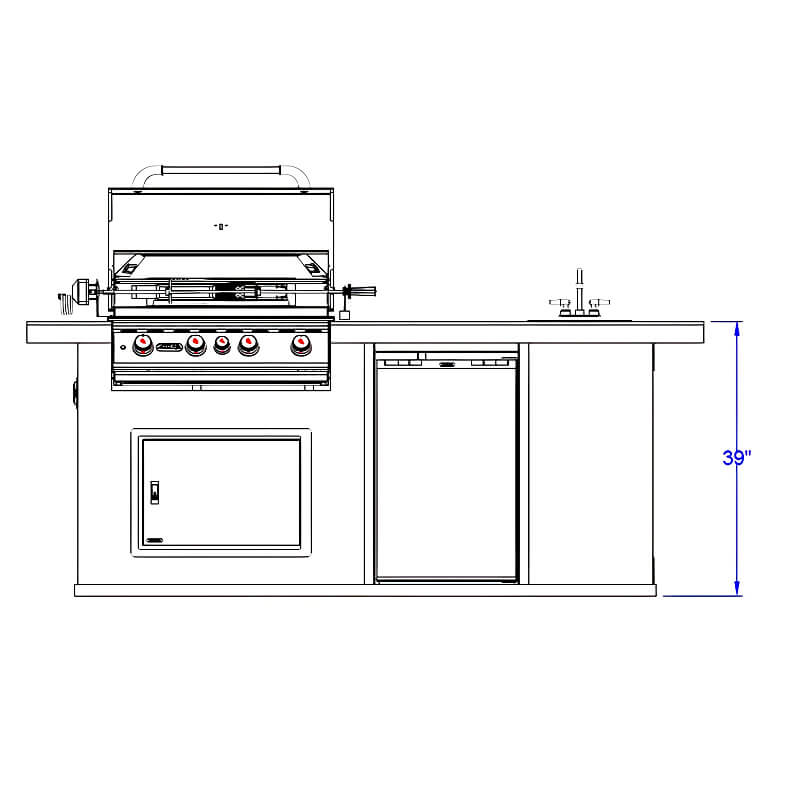 Bull 8 Ft BBQ Grill Island.