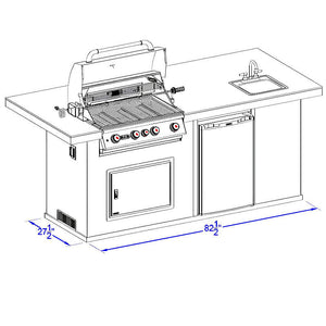 Bull 8 Ft BBQ Grill Island.