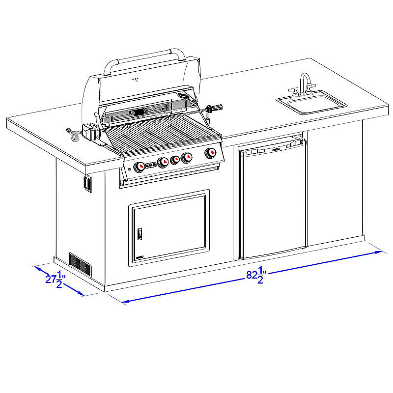 Bull 8 Ft BBQ Grill Island.