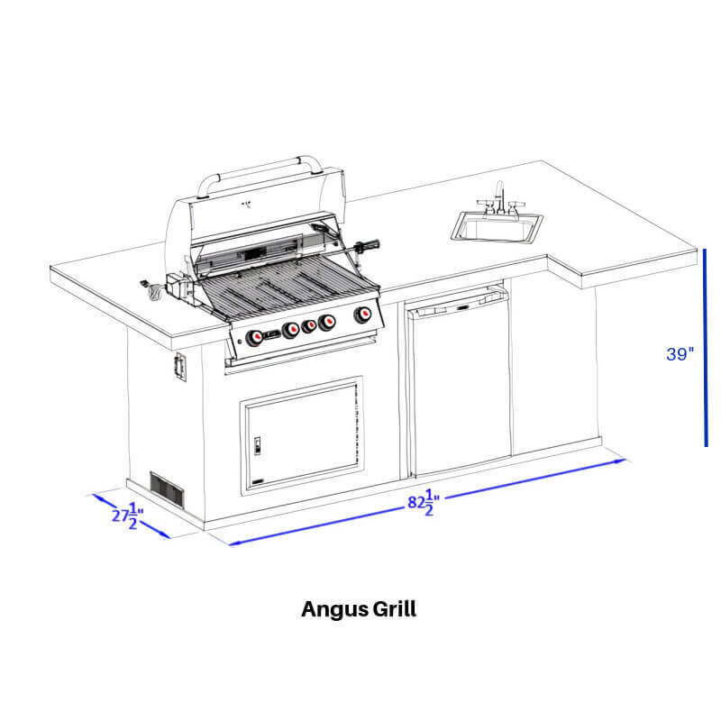 Bull 8.5 Ft BBQ Grill Island - 31014.