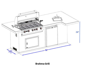 Bull 8.5 Ft BBQ Grill Island - 31014.