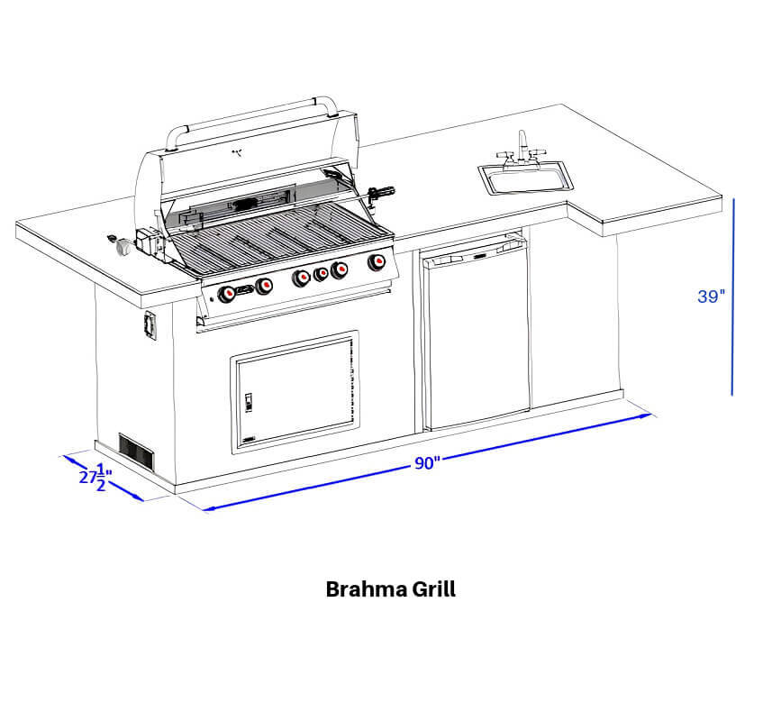 Bull 8.5 Ft BBQ Grill Island - 31014.