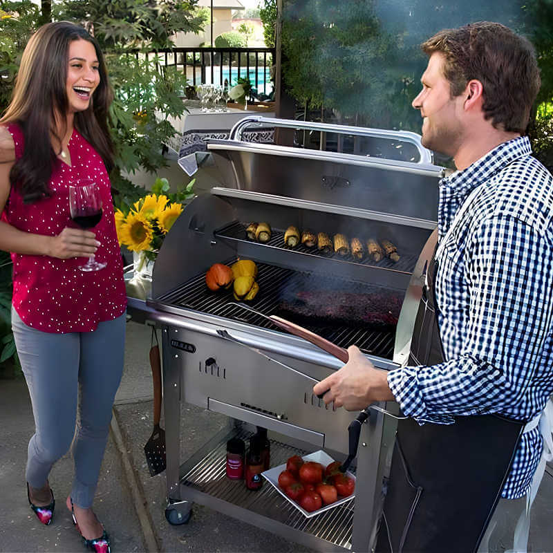Bull Bison Premium 30-Inch Freestanding Charcoal Grill.