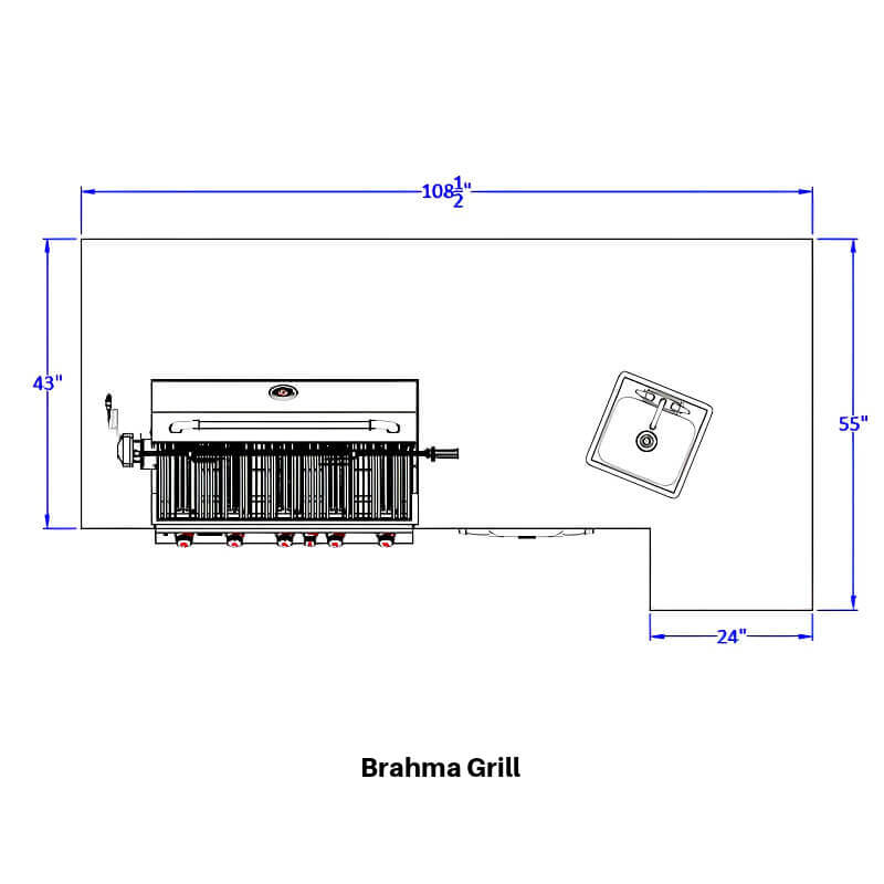 Bull 8.5 Ft BBQ Grill Island - 31014.