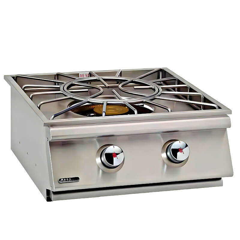Bull Built-In Stainless Steel Gas Power Burner With Stainless Steel Lid.
