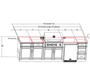 Bull Charleston 10 Ft Dura Outdoor Kitchen.